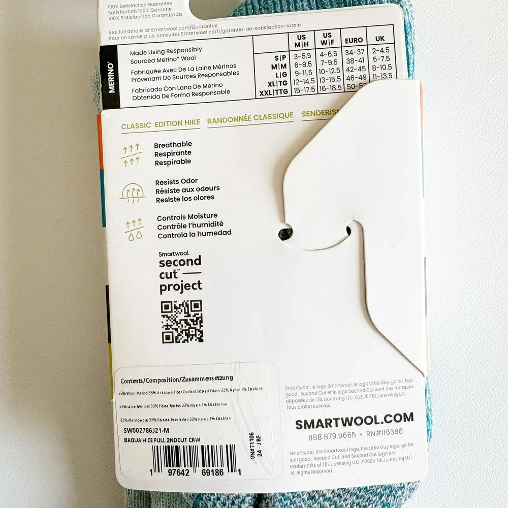 Smartwool Mens Full Cushion Merino Wool Gorpcore Hike Crew Socks M